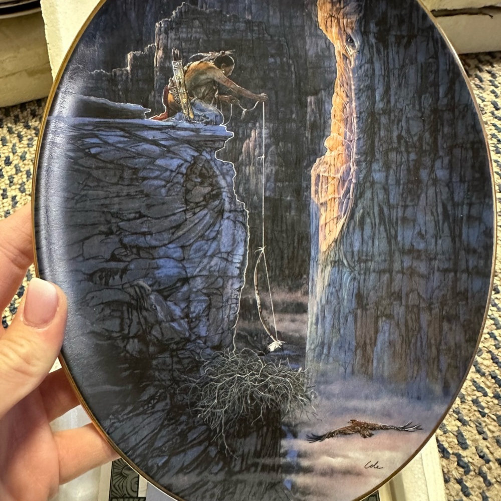 Decorative Plate with Native American Art